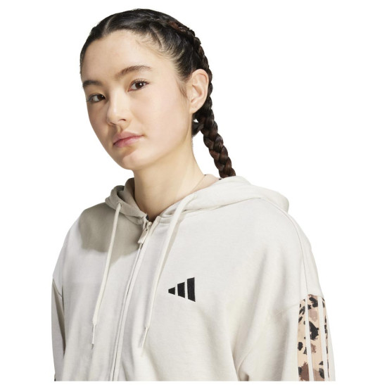 Adidas Γυναικεία ζακέτα Animal Print 3-Stripes French Terry Full-Zip Hoodie